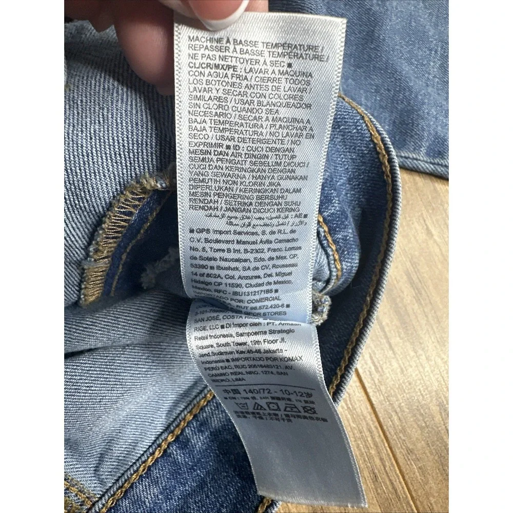 Old Navy Girls Med Wash Denim Button Up Blue Jean Jacket, Size L‎ (10-12)